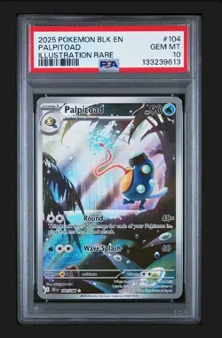 2025 POKEMON BLK EN-BLACK BOLT 104 PALPITOAD ILLUSTRATION RARE psa 10 - Image 1