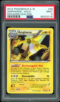 PSA 9 - 2012 Pokemon B&W Dragons Exalted 40 Ampharos Holo MINT - Image 1