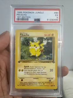 Pikachu 1st Edition 1999 Jungle #60/64 Pokemon Vintage TCG - PSA 5 - Image 1