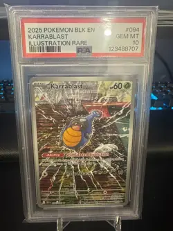 2025 POKEMON BLK EN-BLACK BOLT ILLUSTRATION RARE #094 KARRABLAST PSA 10 - Image 1
