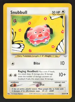 Snubbull 55/64 Pokemon TCG Neo Revelation NM/VLP - Image 1