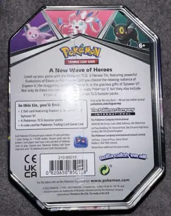 POKEMON NEW & FACTORY SEALED 2022 - ESPEON V - V HEROES TIN - REPRINT RELEASE - Image 2