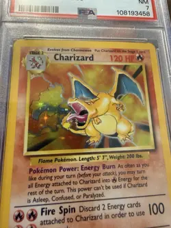 1999 POKEMON BASE SET UNLIMITED #4 CHARIZARD-HOLO PSA 7 - Image 2