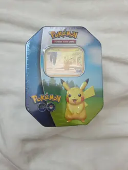Pokemon TCG Pokemon GO Tin 4 Booster Packs 1 Foil + Sticker Sheet 2022 Sealed 820650850776 - Image 1