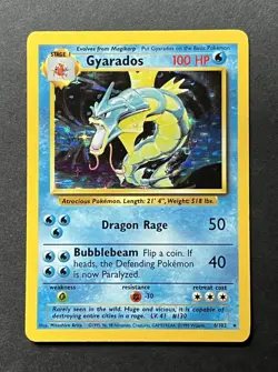 1999 Pokemon - Gyarados Base Set - Holo Foil #6/102 - Vintage - Image 1