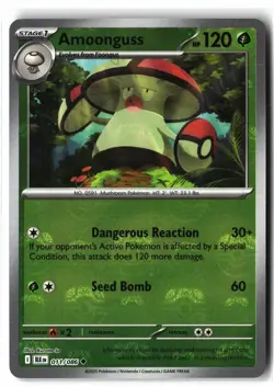 Amoonguss ⭐ 011/086 Holo Master Ball Pattern Black Bolt 2025 Pokemon NM - Image 1