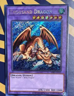YuGiOh! - Thousand Dragon MRD-EN143 Secret Rare 25th Edition NM Bleed - Image 1
