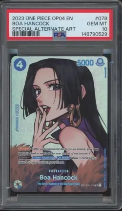 2023 One Piece OP04 Kingdoms Of Intrigue Alt Art 078 Boa Hancock Gem Mint PSA 10 - Image 1