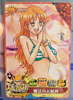 One Piece BANDAI BERRY MATCH NAMI IC2-08 VERY EARLY CARD LUFFY CREW HOLO - Image 1
