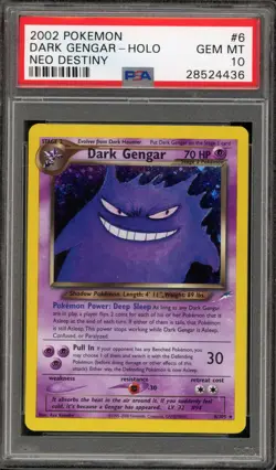 Pokemon Dark Gengar Neo Destined Unlimited Holo Rare #6 PSA 10 Gem Mint - Image 1