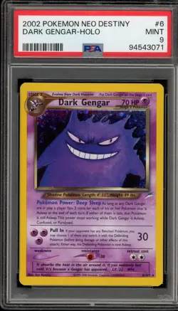 Pokemon Dark Gengar Neo Destiny Unlimited Holo Rare #6 PSA 9 Mint - Image 1