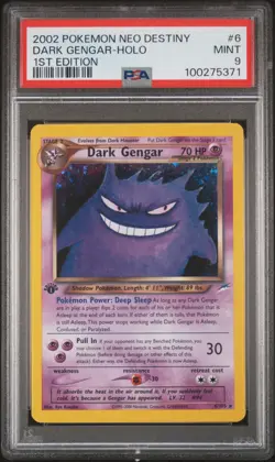 2002 Pokemon Neo Destiny 1st Edition Dark Gengar Holo #6/105 PSA 9 - Image 1