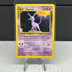 Pokemon TCG: ESPEON #20/75 Neo Discovery 2001 Non Holo Vintage Rare MP Nice Card - Image 1