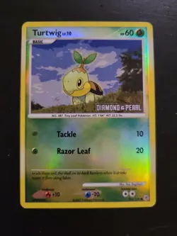 Pokemon TCG Card 2007 Diamond & Pearl - Turtwig 103/130 Reverse Holo - Image 1