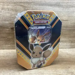 Eevee V Powers Tin Pokemon Trading Card Game 4 Booster Packs FACTORY SEALED NEW - Image 1