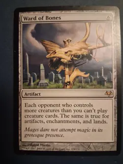Magic: The Gathering Ward of Bones Eventide Rare Artifact Regular English Card - Image 1
