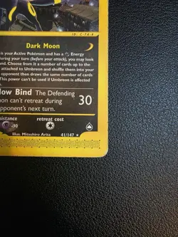 Umbreon Aquapolis Non-Holo 41/147 (Rare) 2002 Pokemon Card- HP Heavily Played - Image 3