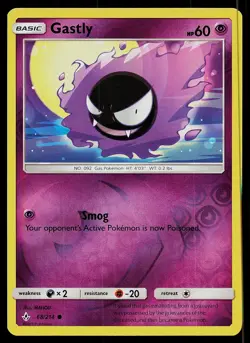 Pokemon Card Unbroken Bonds Gastly 68/214 Common Reverse Holo - Image 1