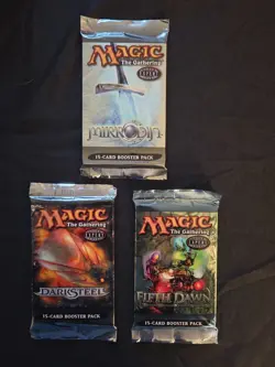 MTG MIRRODIN BLOCK, factory SEALED, English booster packs (3), 2003 & 2004 - Image 1