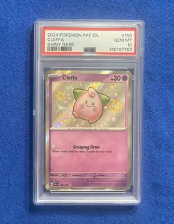 2024 POKEMON PAF EN-PALDEAN FATES SHINY RARE #150 CLEFFA PSA 10 - Image 1