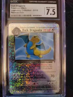 2002 Pokemon Legendary Collection Dark Dragonite Reverse Holo #5/110 CGC 7.5 - Image 1