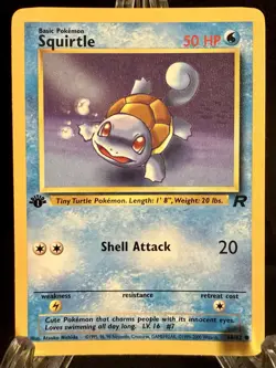 1999 Pokemon Team Rocket Squirtle 1st Edition 68/82 WOTC LP Lightly Played Card - Image 1