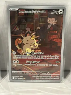 Pokemon Team Rocket's Meowth 203/182 Sv10: Destined Rivals Holo - Image 1