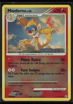Monferno 56/130 Diamond and Pearl STAMPED Pokemon TCG LP - Image 1