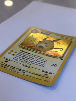 Pokemon Raichu Fossil Unlimited Holo Rare #14/62 NM 90 HP - Image 3