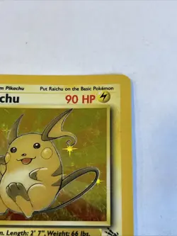 Pokemon Raichu Fossil Unlimited Holo Rare #14/62 NM 90 HP - Image 5