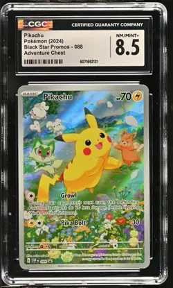 CGC NM/Mint+ 8.5 Pikachu 088 Black Star Promo Adventure Chest SVP EN - Image 3