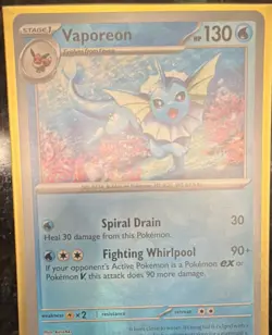 Pokemon TCG Vaporeon SV Prismatic Evolutions Master Ball 022/131 Rare Holo - Image 2