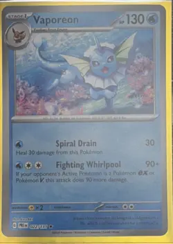Pokemon TCG Vaporeon SV Prismatic Evolutions Master Ball 022/131 Rare Holo - Image 3