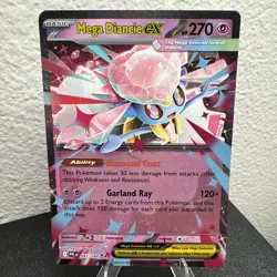 Pokemon TCG Mega Diancie ex 041/094 Me02: Phantasmal Flames Holo Rare Near Mint - Image 2