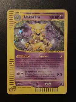 2002 Alakazam 001/165 Expedition Base Set Holo Rare Ereader Vintage Pokemon TCG - Image 3