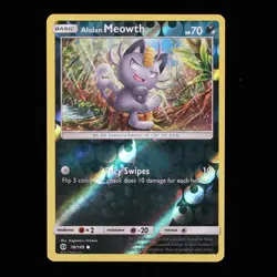 Pokemon TCG Alolan Meowth 78/149 Sun & Moon Base Set Common Reverse Holo 2017 LP - Image 1