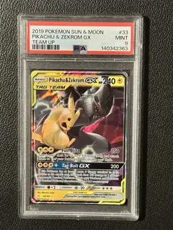 2019 Pokemon Pikachu And Zekrom Gx PSA 9 #33 Team Up - Image 1