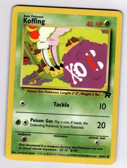 Koffing 58/82 Team Rocket 2000 Pokemon Sumiyoshi Kizuki WOTC LP - Image 1