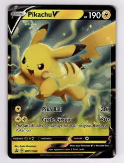 Pikachu V - SWSH063 SWSH: Sword & Shield Black Star Promo 2020 Pokemon LP-NM - Image 1