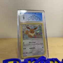 Eevee Holo Black Star Promo SM184 Galaxy SWIRL Pokemon Sun & Moon 2019 CGC 9 - Image 3