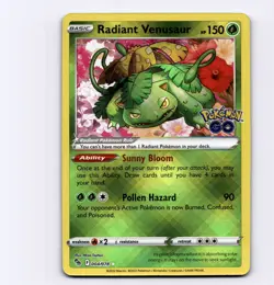 Radiant Venusaur 004/078 Pokemon GO Full Art Rare Holo NM Pokemon - Image 1