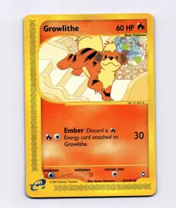 Growlithe 51/147 Aquapolis 2002 Pokemon E Series Non-Holo Kyoko Umemoto - Image 1