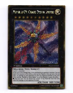 Number C9: Chaos Dyson Sphere Gold Secret Rare Premium Gold 1st Ed PGLD-EN022 - Image 1