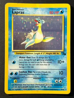 Lapras 10/62 Fossil Unlimited - Holo Rare - WOTC Pokemon Card HP - Image 1