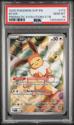 2025 POKEMON SVP EN-SV BLACK STAR PROMO #173 EEVEE PSA 10 - Image 1