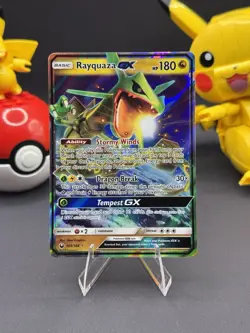 Pokemon Rayquaza GX Sm: Celestial Storm Ultra Rare Full Art Holo 109/168 - Image 1