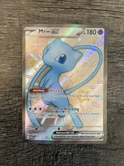 Pokemon TCG Mew ex 216/091 Shiny Ultra Rare Full Art SV Paldean Fates Holo - Image 1