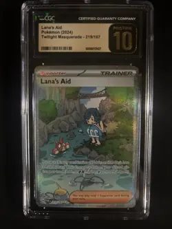 Pokemon TCG: 2024 Twilight Masquerade Lana's Aid SIR 219/197 CGC Pristine 10 - Image 1