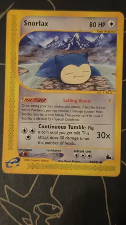 Pokemon TCG Snorlax 100/144 Skyridge Regular Common Basic Pokemon 80 HP 2003 - Image 1