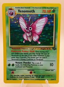 Venomoth Holo Rare Jungle 13/64 Pokemon Card - WOTC 1999 - Image 1
